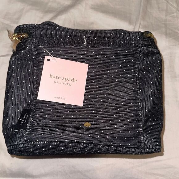 NWT Kate Spade Black Polka Dot Lunch Box - Picture 1 of 3